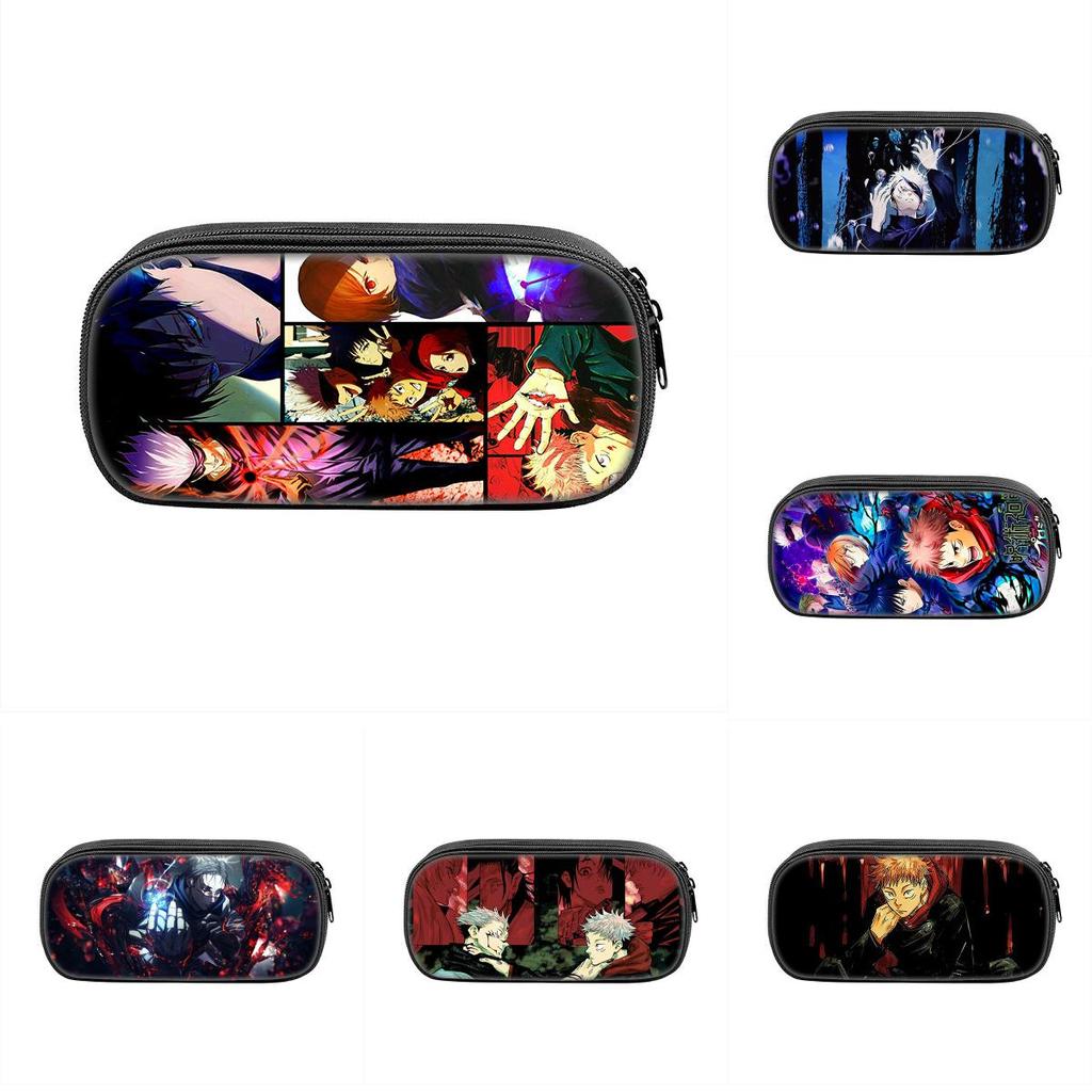 Jujutsu Kaisen Anime Character Print Student Single Layer Stationery Storage Bag For Students And Teenagers