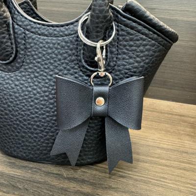 Trendy Bowknot Leather Keyring Korean Style Bag Pendant Sweet Pu Key Chain  Girls