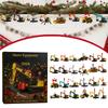 Christmas Advent Calendar 2D Flat Acrylic Construction Vehicle Ornament Heavy Equipment Xmas Countdown Calendar Kids Gifts Boxes
