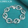 925 Sterling Silver Round Chain Bracelet For Women Wedding Engagement Party Fashion Jewelry