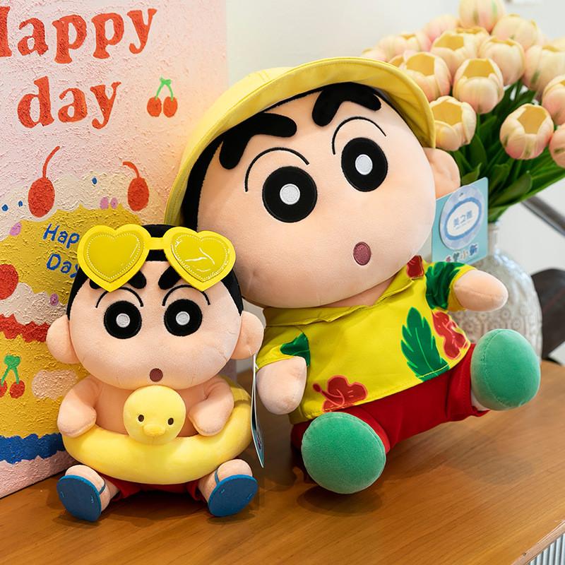 Crayon Shin Chan Summer Swim Ring Plush Toy With Soft Short Pile For Kids Gift