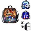 Sonic Hedgehog Lunch Box Bag Stylish Shoulder Bag For Kids Adults Large Capacity Travel Bag