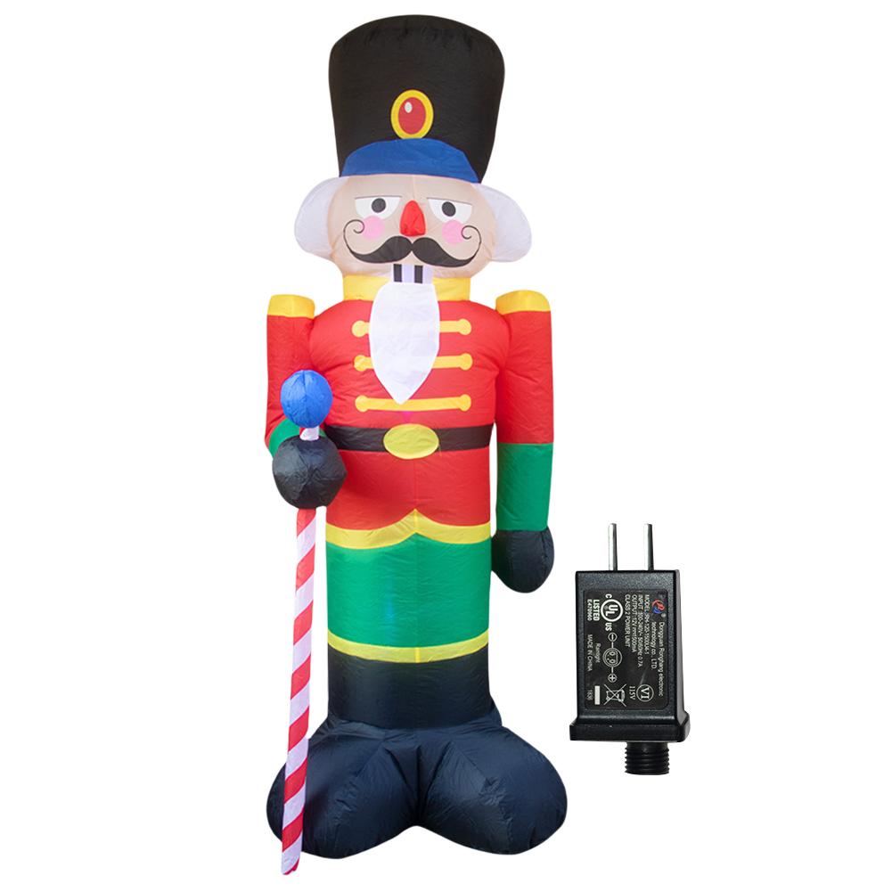 LED Inflatable Cute Air Blown Up Toy Illuminated Santa Claus Ornament Lighted Giant Model Ornament for Xmas Garden Party Decor