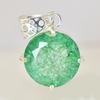 Top Quality Natural Green Emerald 37 Ct CERTIFIED Round 925 Sterling Silver Gems MY.PD-177-NS