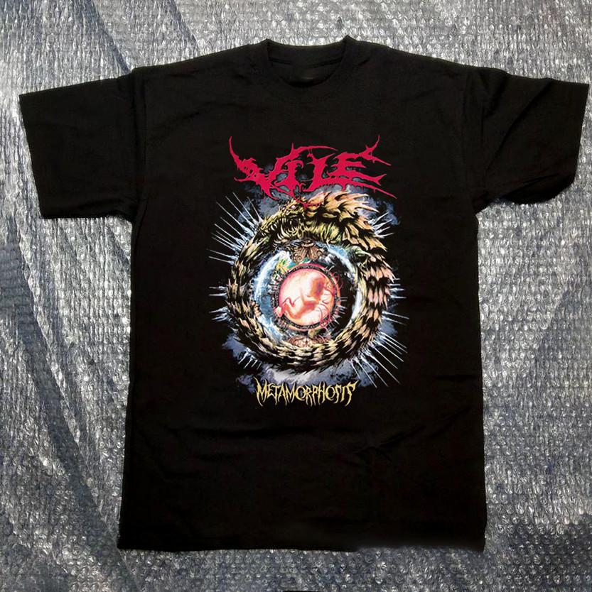 European Metamorphosis Vile Band Death Metal Graphic Cotton Tee GS299 S