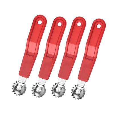 4pcs Stainless Steel Fruit Corer Tool with Hole Plastic Handle Vegetable Corer Portable Easily Remove Strawberry Huller