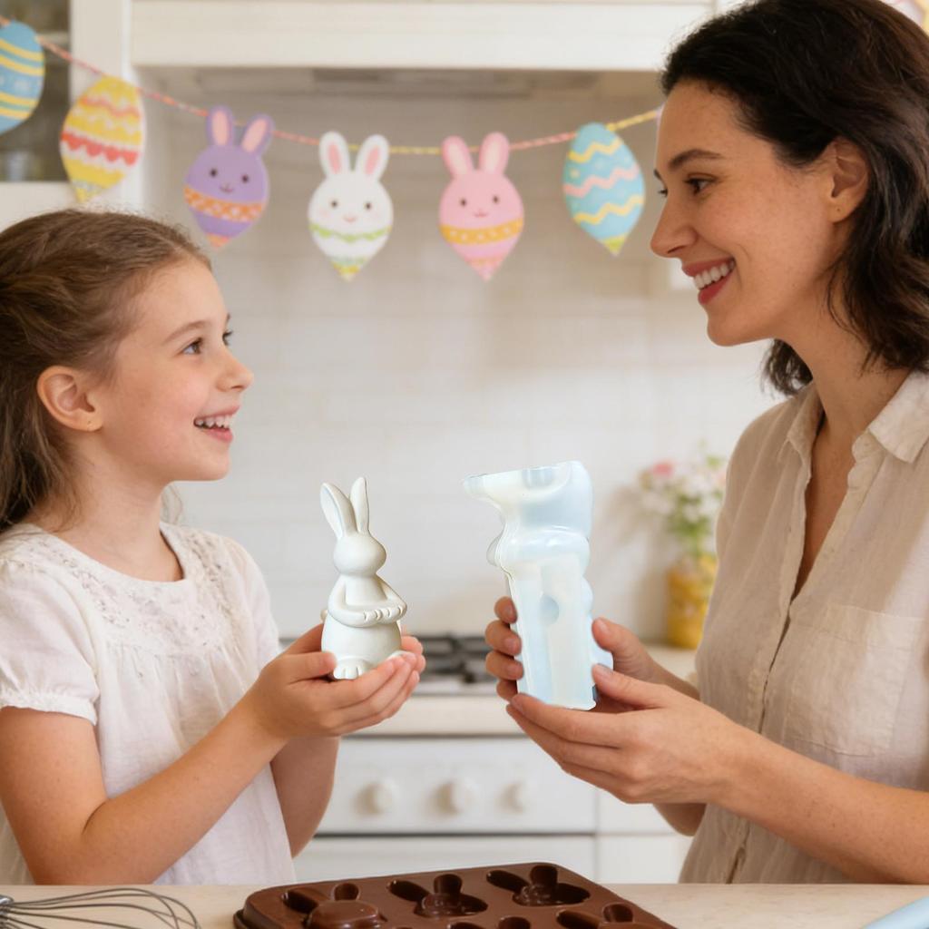 Bunny Molds Animal Shape Plaster Template Rabbit Chocolate Mold For Resin Clay Party Birthday Celebration Home Decor Dinner