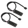 2Pcs PWM Fan Hub 5 Way 4Pin 13.8in Cable Length Widely Compatible PC Fan Adapter Cable
