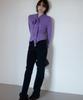 Sigreat Cashmere Blend Tie Knit Cardigan_Purple