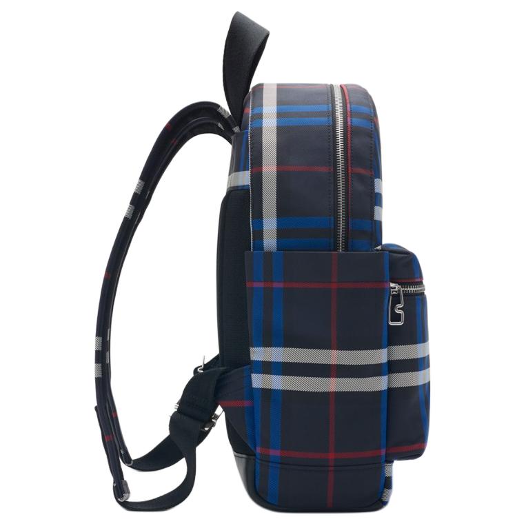Burberry Thomas Bear Check Design Zipper Closure Nylon Backpack Kids Backpack Blue 81084431