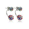 Fashionable Shamballa Diamond Ball Ceramic Double Earrings