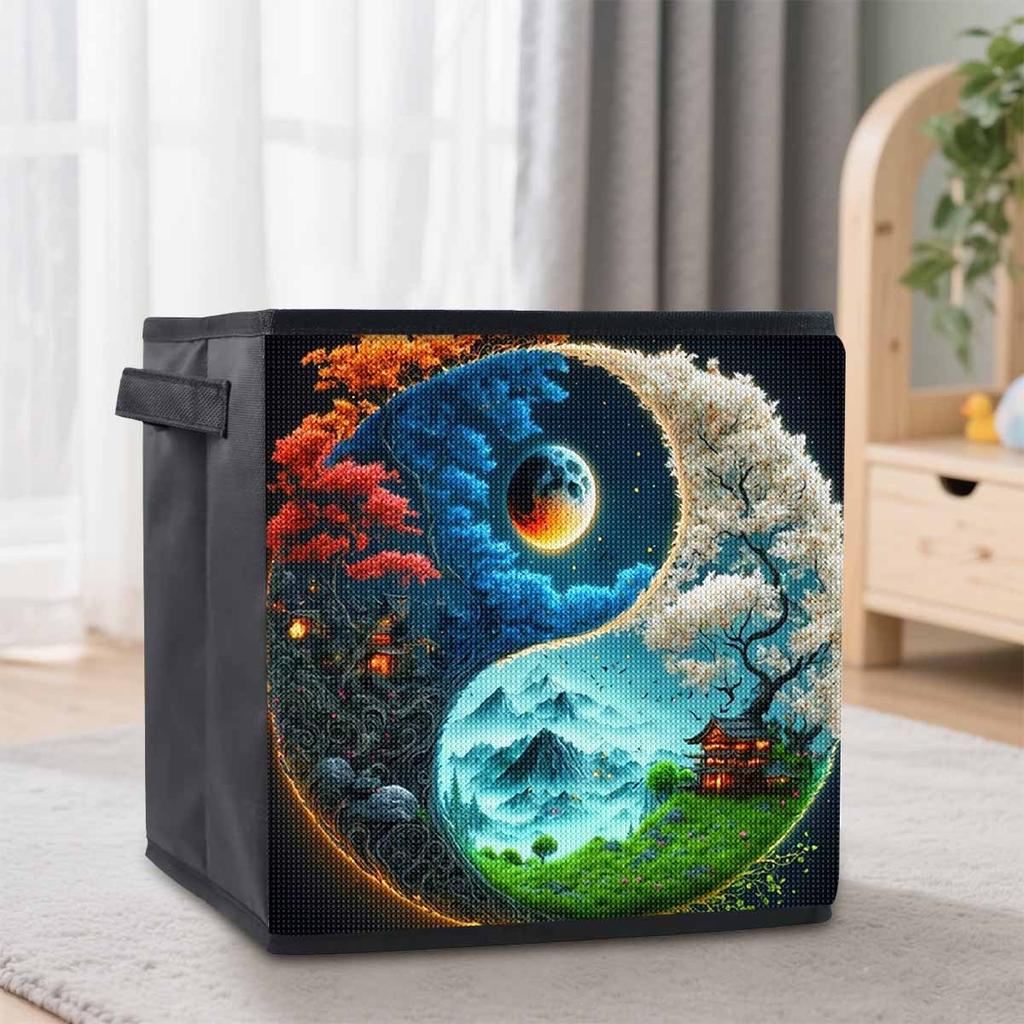 Light and Darkness 5D Diamond Painting Storage Basket Full Round Drill Mosaic Diamond Embroidery Cross Stitch Kits Home Decor Home Decor