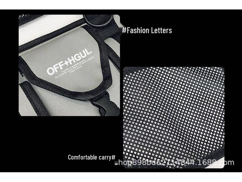 Trendy Reflective Tactical Vest Backpack - Unisex Hip-Hop Style Chest Bag