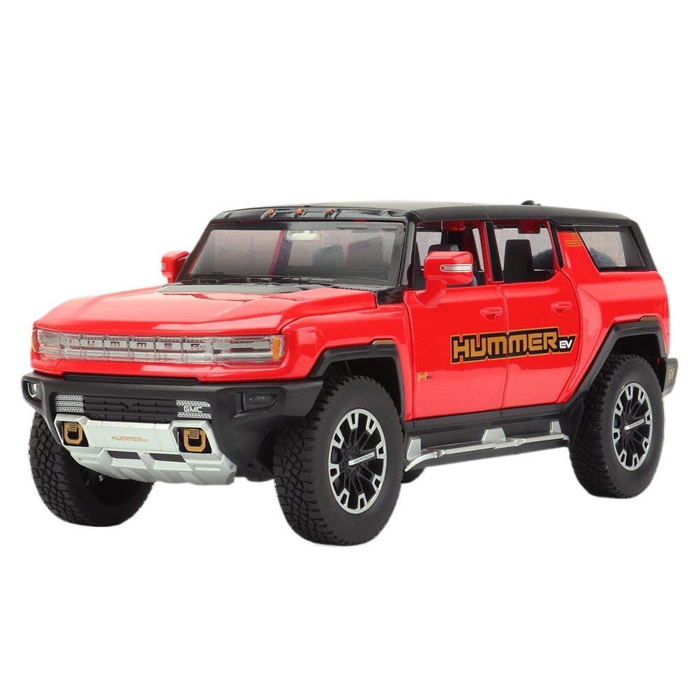 

1/24 Hummer EV SUV Позашляховик Автомобіль зі сплаву Лита модель іграшкового автомобіля Звук і світло Дитяча іграшка Колекційні предмети Подарунок на день народження червоний