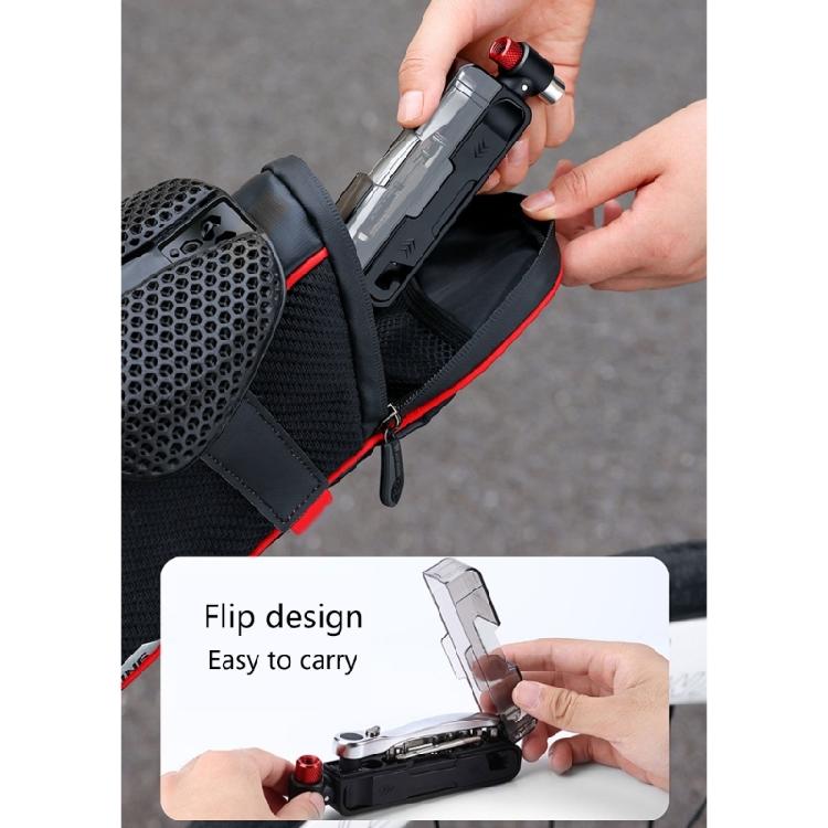 Durability 15 in 1 Cycling Tool Containing Steel Patches Strips Double Direction Ratchets and Compacts Carry Pouches