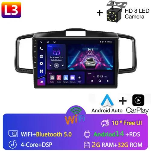 4G CarPlay For Honda Freed 1 Spike 2008-2016 Android14 Radio Screen Car Multimedia Video Player 2din Navigation Head Unit
