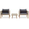 Salon de jardin 3 pcs avec coussins - Beige - 76 x 67 x 60 cm