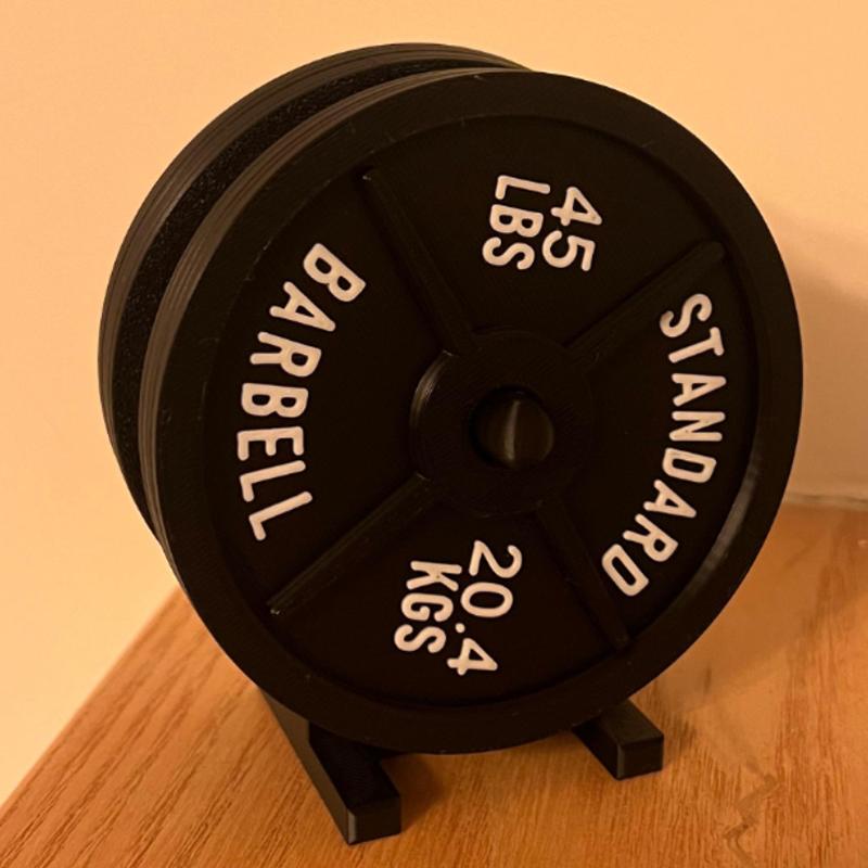 Weight Plate Coaster Set Holder Drink Coaster With Four Black Coasters For  Cold Drink For Bar Home Kitchens, Fitness Gyms