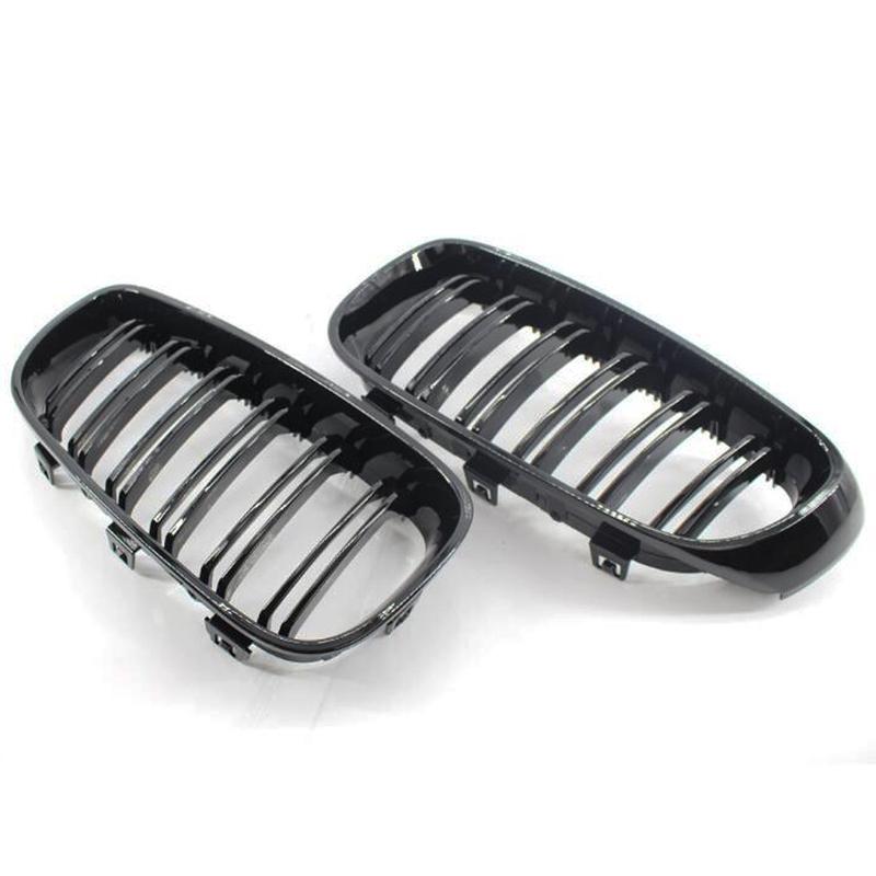 Gloss Black Front Bumper Kidney Grill Grilles For BMW 3 Series GT F34 2013- 320i 328i 335i XDrive Double Line M Style