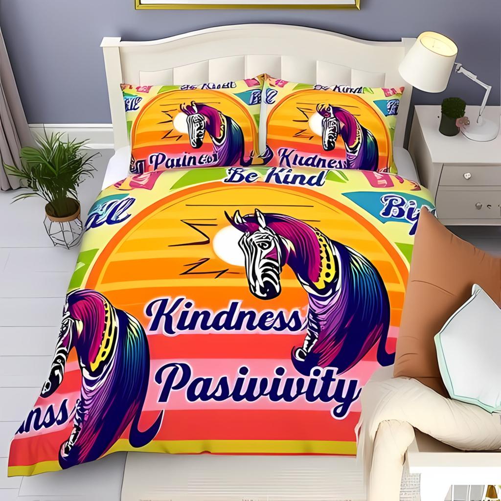 Comforter Whimsical Zebra Print White Playful Bedroom Suitable Children Boys And Girls Warm And Comfortable