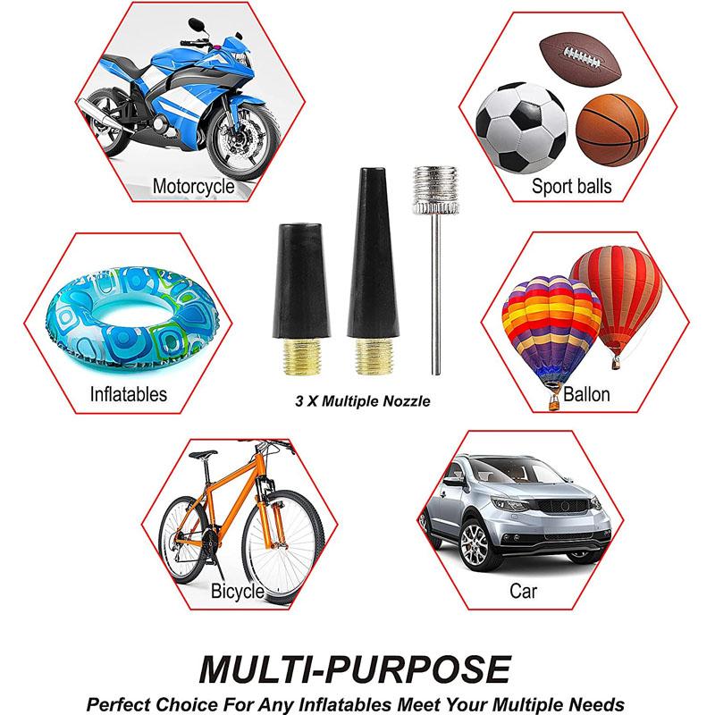 300W 150PSI Inflator Portable Double Cylinder Air Compressor Tire Inflator with LED Flashlight 12V Heavy Duty Tire Inflator