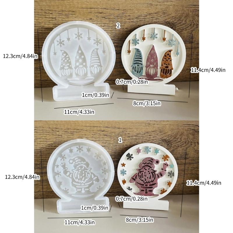 Christmas Dwarf Silicone Molds for Epoxy Resin, Chocolate, Baking, Home Decoration, Santa Clause Resin Silicone Molds