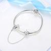 Original 100% 925 Sterling Silver Bead Charm Safety Chain Charms Crystals Beads Fit Bracelets Women Fashion DIY Jewelry