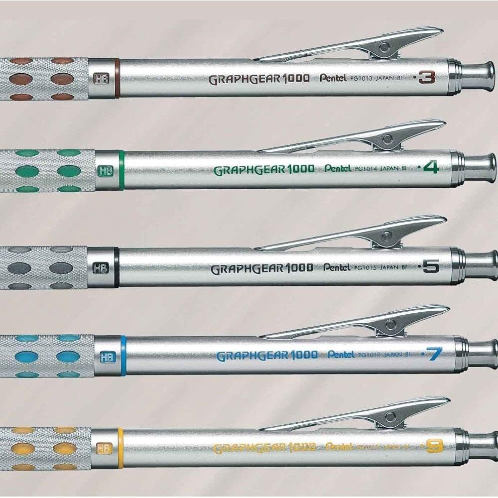 Pentel GraphGear 1000 Mechanical Pencil PG1019 Silver 0.9mm