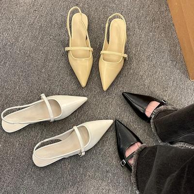 Mode 2024 Sommar Spetsig Tå Damsandaler Mode Damer Eleganta Ballerinasandaler