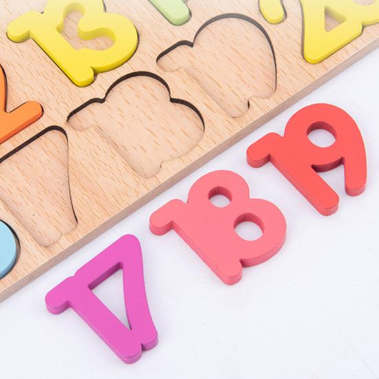 Wooden Alphabet Puzzle Hand-eye Coordination Logical Ability Burrs-free Letters Numbers Wooden Alphabet Puzzle Toys for Children