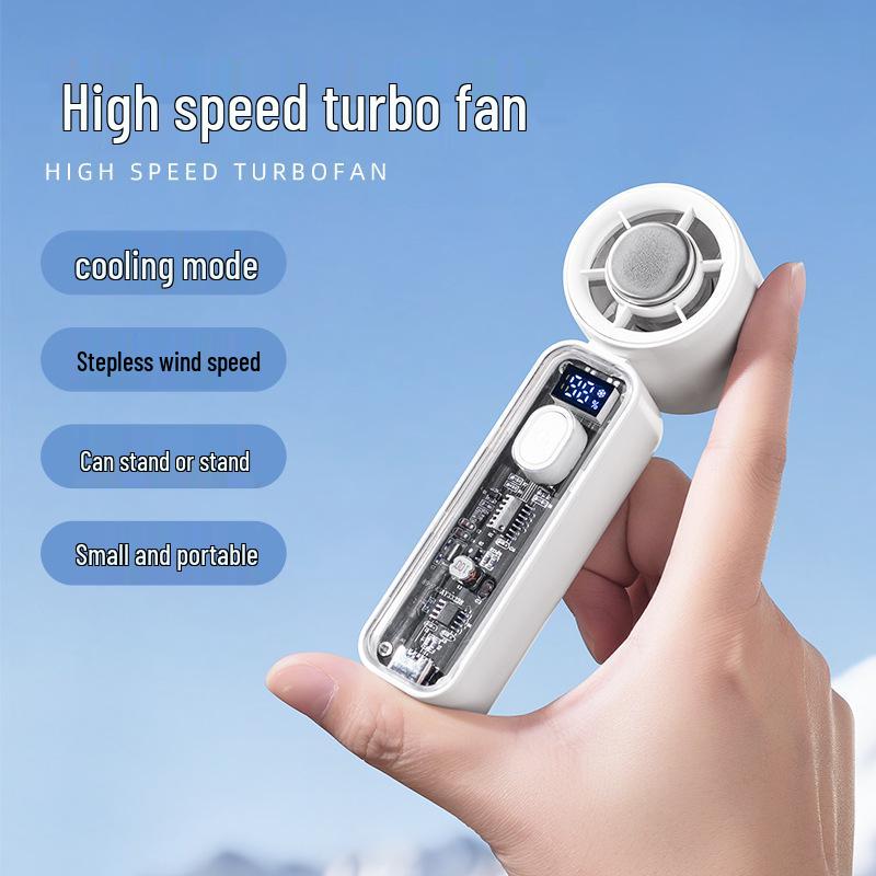 2026 Handheld Mini Cooling Fan: 100-Speed High-Power Portable Turbine for Outdoor Use.