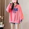 Navava Women Lettering Color Block Long Sleeve Hoodie Nt2154