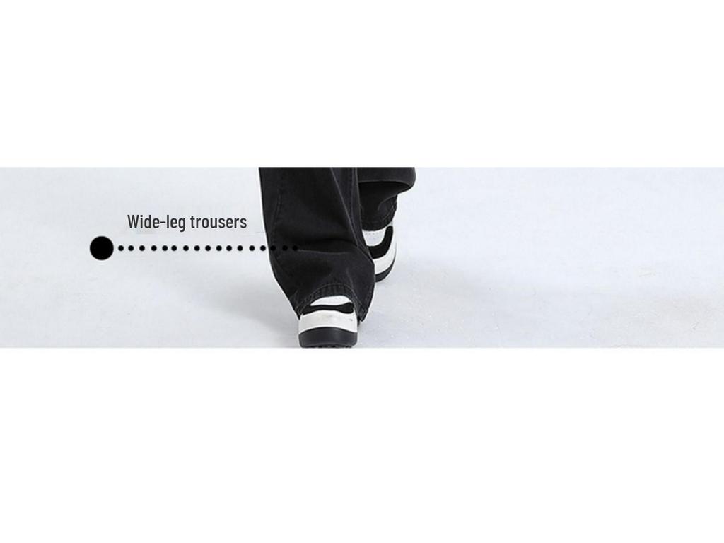 Damen Jeans Schwarz-Grau, Hoher Bund, Weiter Bein, Herbst 2025 Stil, Schlankmachende und Vielseitige Bodenlange Hose.