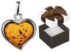 Silver Pendant Heart With Amber Large Silver Women's Heart Pendant