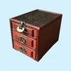 Vintage Wood Jewelry Box Aged Brass Latch Antique Embossed Floral Storage Item