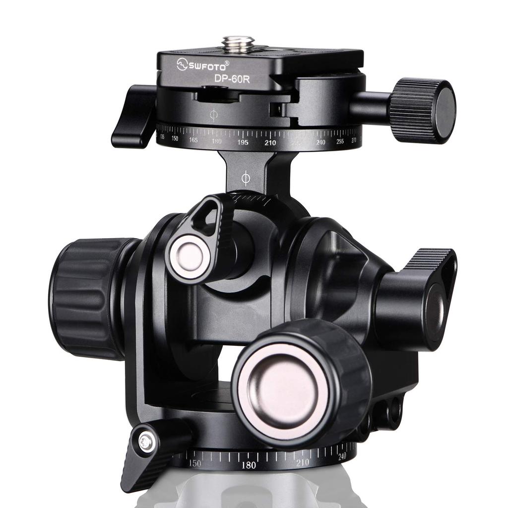 SWFOTO geared tripod panoramic head with a load capacity of up to ideal for architectural and landscape GH-PRO 5kg, photography.