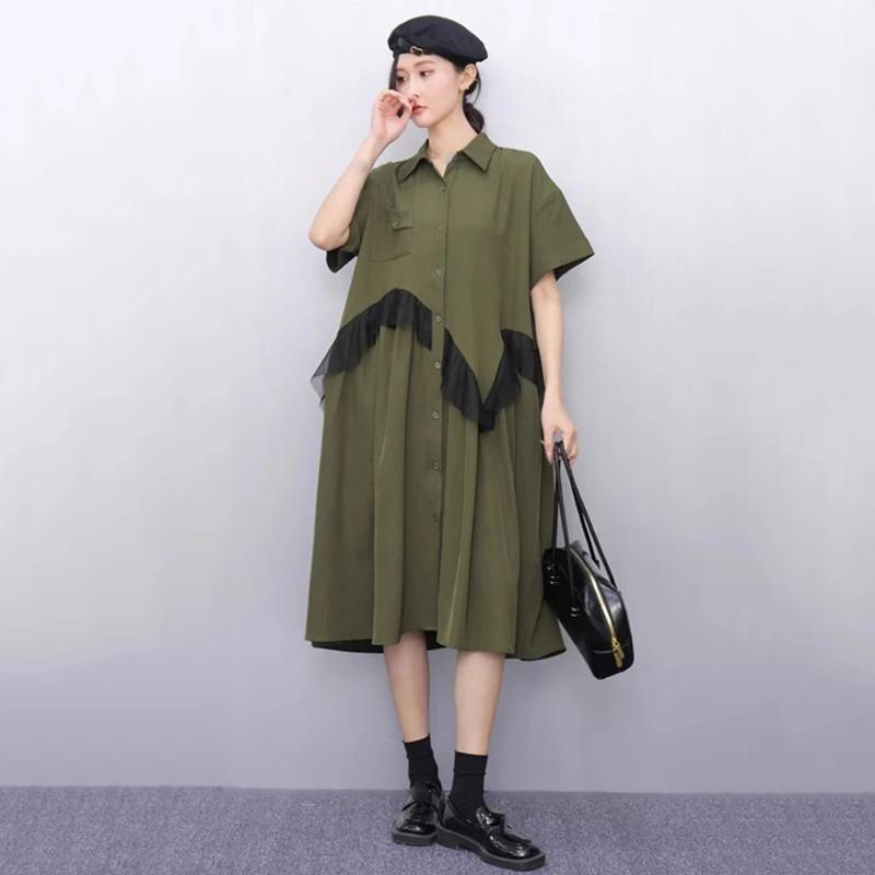 XITAO Gauze Loose Ruffles Dress ZMY1236
