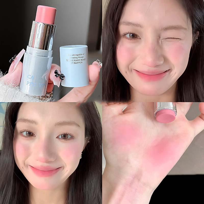 Cappuvini Multi-Use Cream Blush Stick For Eyes Lips & Cheek Nourishes & Moisturizes Long-Wearing Blendable Waterproof Smooth