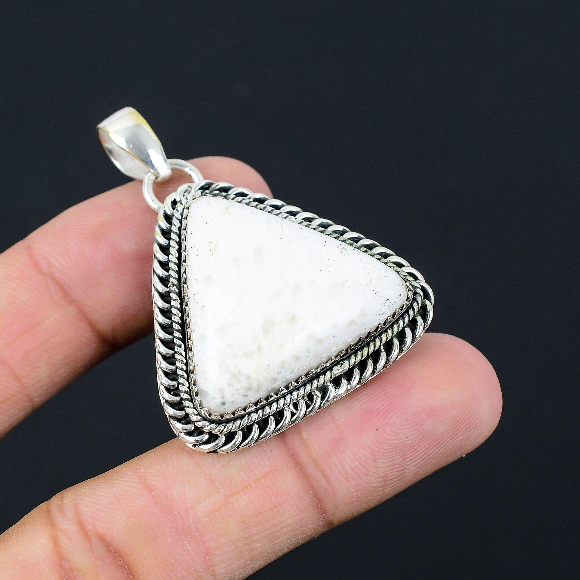 Скидка к Женскому дню Сколоцит Драгоценный камень Стерлинговое Серебро Элегантный Кулон для Жены Ювелирное изделие