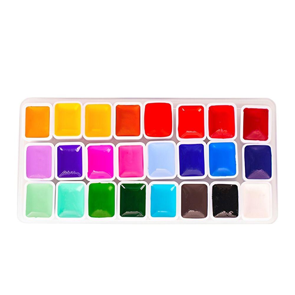 Pigmentos de Acuarela de Plástico 24 Colores Acuarela Sólida Pigmento Sólido Portátil Amigable para Principiantes