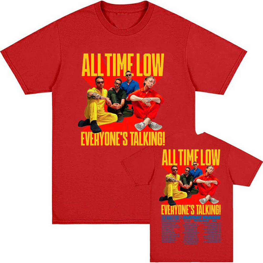 ALL TIME LOW Tričko z turné Everyone's Talking s krátkým rukávem, ležérní bavlněné tričko, módní volné pánské dámské oblečení, grafické tričko