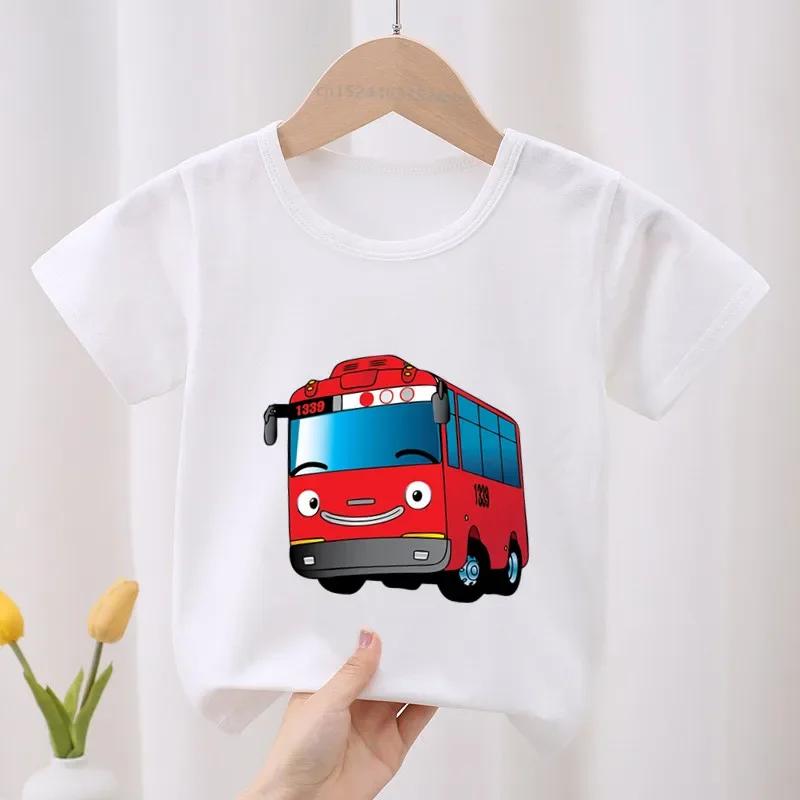 Tayo the Little Bus Print Kids T-shirt Children's Clothes 2026 Summer Cartoon Cute Baby Girls Clothing Boys Short Sleeve T Shirt