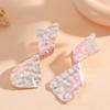 European and American Exaggerated Irregular Pleated Style Earrings Metal Earrings Design Temperament Stud Earrings