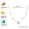 Hip Pop Turquoise Spacer Bead Necklace for Women Gold-Plated Beaded Chain Necklaces Fashion Choker Jewelry Gift