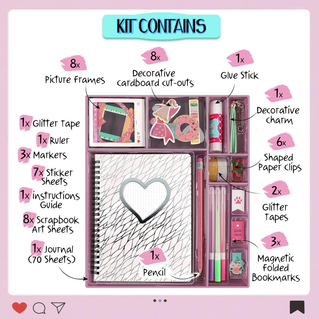 Eggbox Stationery Set for Girls Diary Set with Ring Notebook and Sticker Book Cute Stationery with Stylish Design Perfect for Elementary School