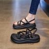 With Skirt Sandals Women's Summer New Versatile Fashion Retro Comfortable Casual Platform Beach Shoes