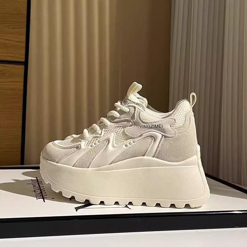 Platform dad shoes women's spring height increase small casual sports shoes
