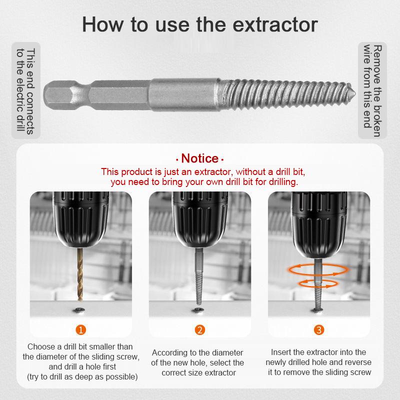 Easy Out Broken Damaged Screw Extractor Upgraded Metal Drill Bit Guide Removal Spiral Stripped Bolt Remover Set Power Tool