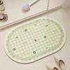 Bathroom Rug Absorbent Non-slip Floor Mat Diatomite Bath Toilet Area Foot Mats Pink Plaid Home Decor Quick Drying Carpet