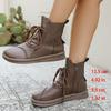 Fashion New Women Fashion Cross-tied Women's Boots Daily Boots Women Hot Sale Round Toe Comfortable Flat Shoes Ankle Boots Zapatos Mujer